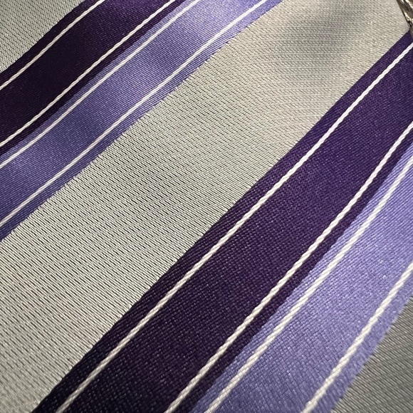 UMBERTO FRASI tie purple and silver stripes - Picture 3 of 3